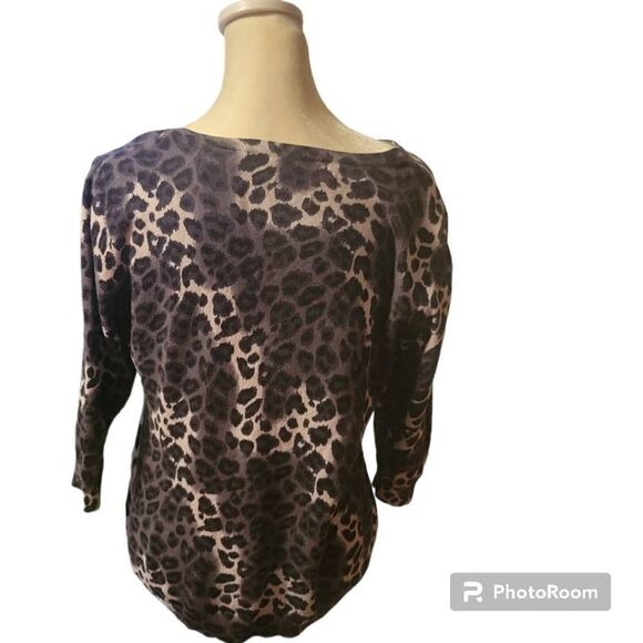 Allison Brittney Multicolor Animal Print Top Size M - Picture 4 of 6